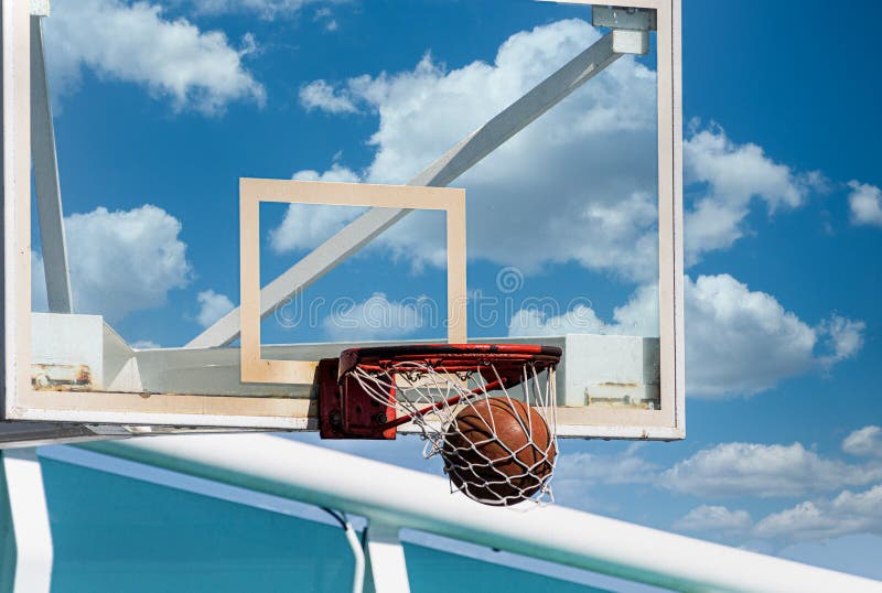 Boy Hitting A Basketball, Seen From Below Stock Image Image of people