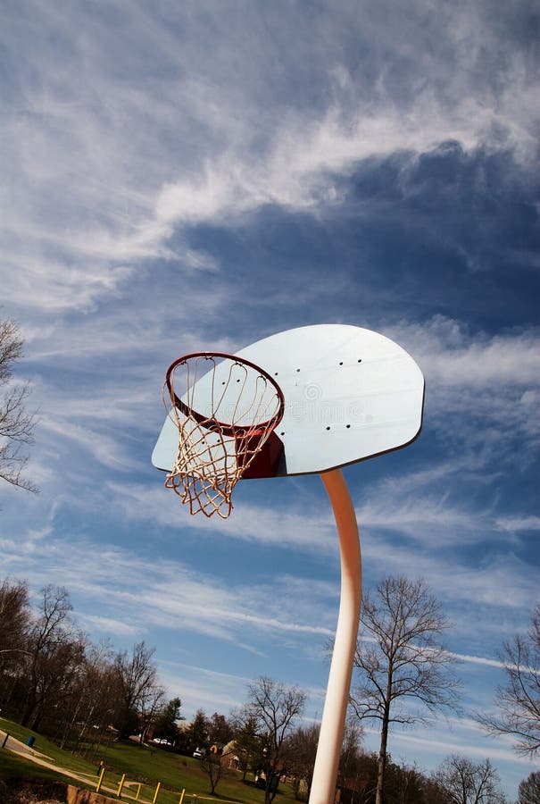 Basketball Hoop Basket On Court Picture. Image 4663217