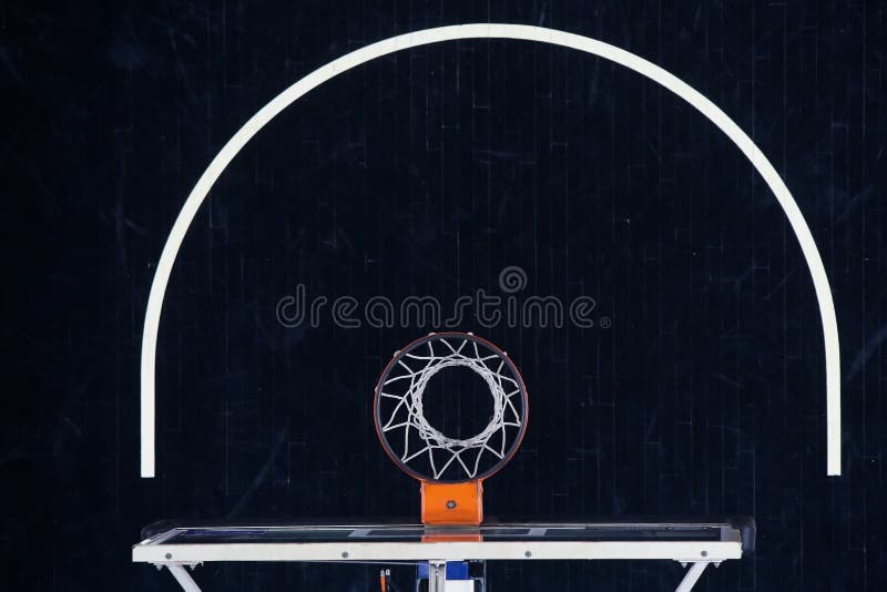 Basketball Hoop on Black, Top View Court Stock Image Image of floor