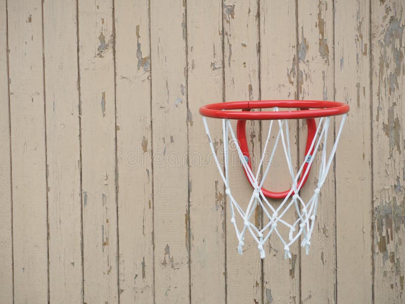 Basketball Hoop on the Fence. Stock Photo Image of backboard