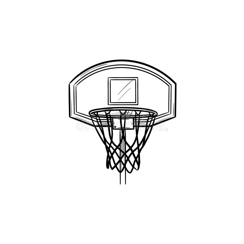 Basketball Hoop and Net Hand Drawn Outline Doodle Icon. Stock Vector -  Illustration of drawn, energy: 123252788