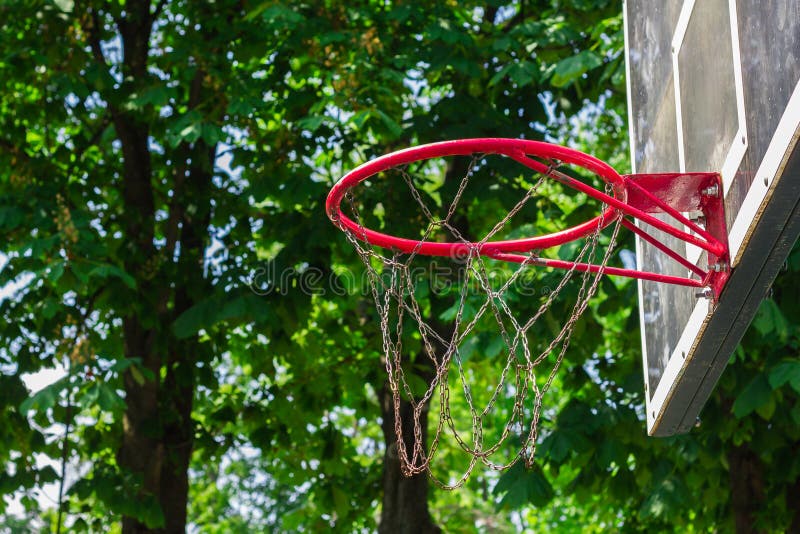 Basketball Hoop in the Park Stock Photo Image of background, backyard