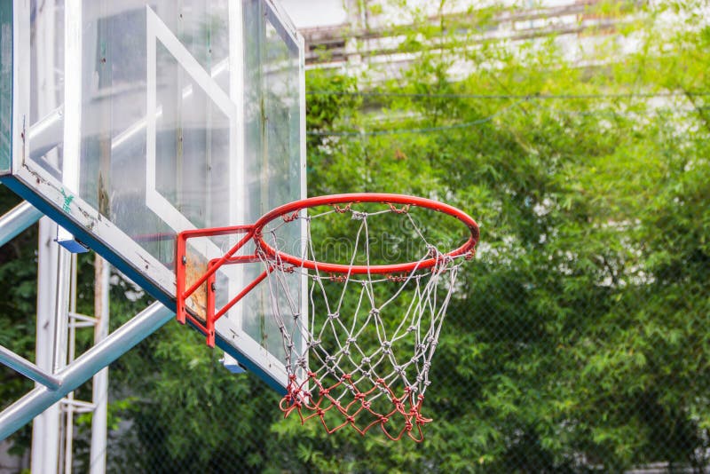 Basketball Hoop In The Park Stock Image Image of wooden, hoop 58364533