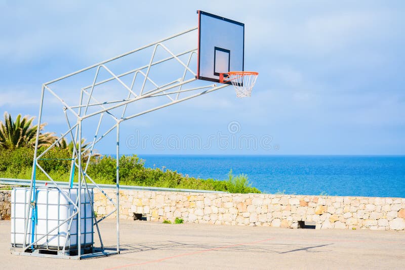 Basketball Court And Playground With View Of Sea Stock Photo Image of