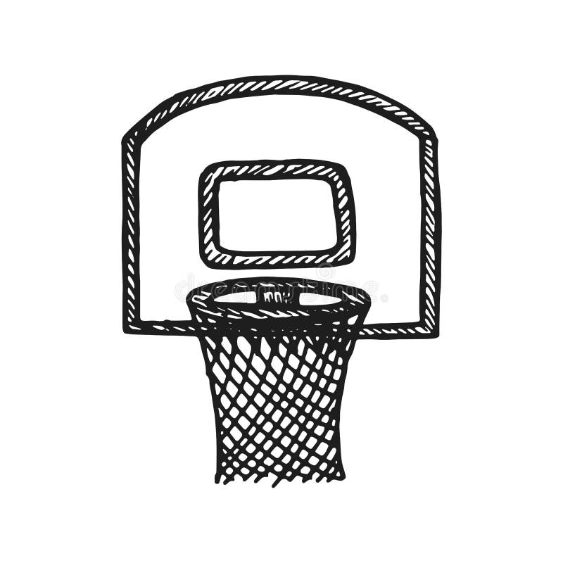Basketball Hoop Sketch Vector Illustration Stock Vector - Illustration ...