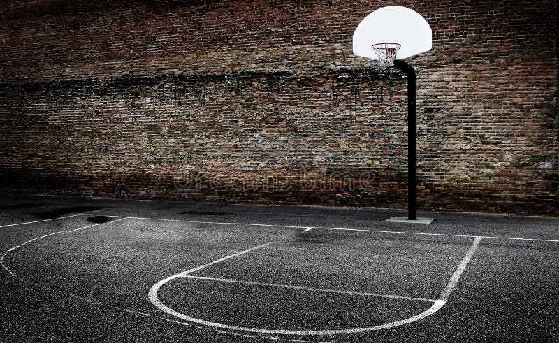 Basketball Hoop Urban Setting Downtown in the City