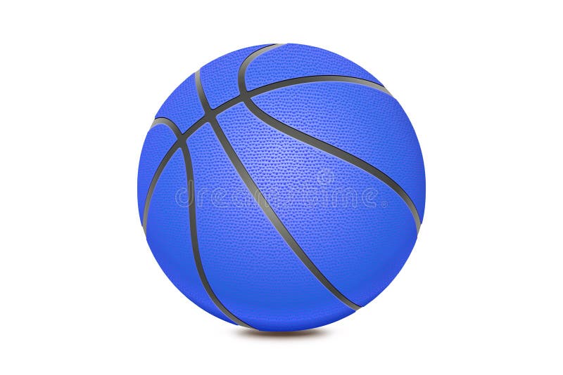 Basketball isolated on white background. Blue ball, sport object concept. New navy basketball with black lines. 3D stock photos