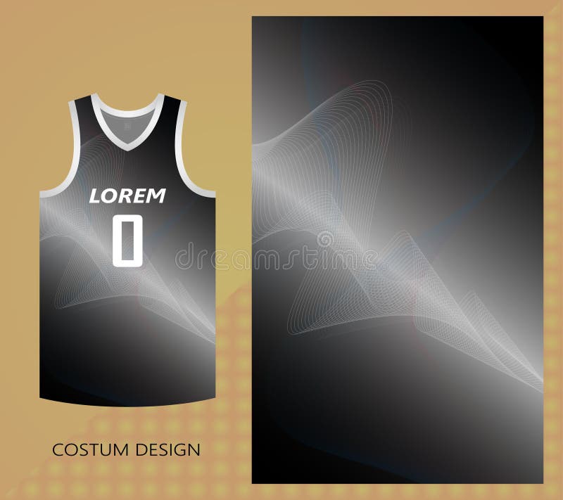 Basketball Jersey Pattern Design Template. Dark Blue Abstract