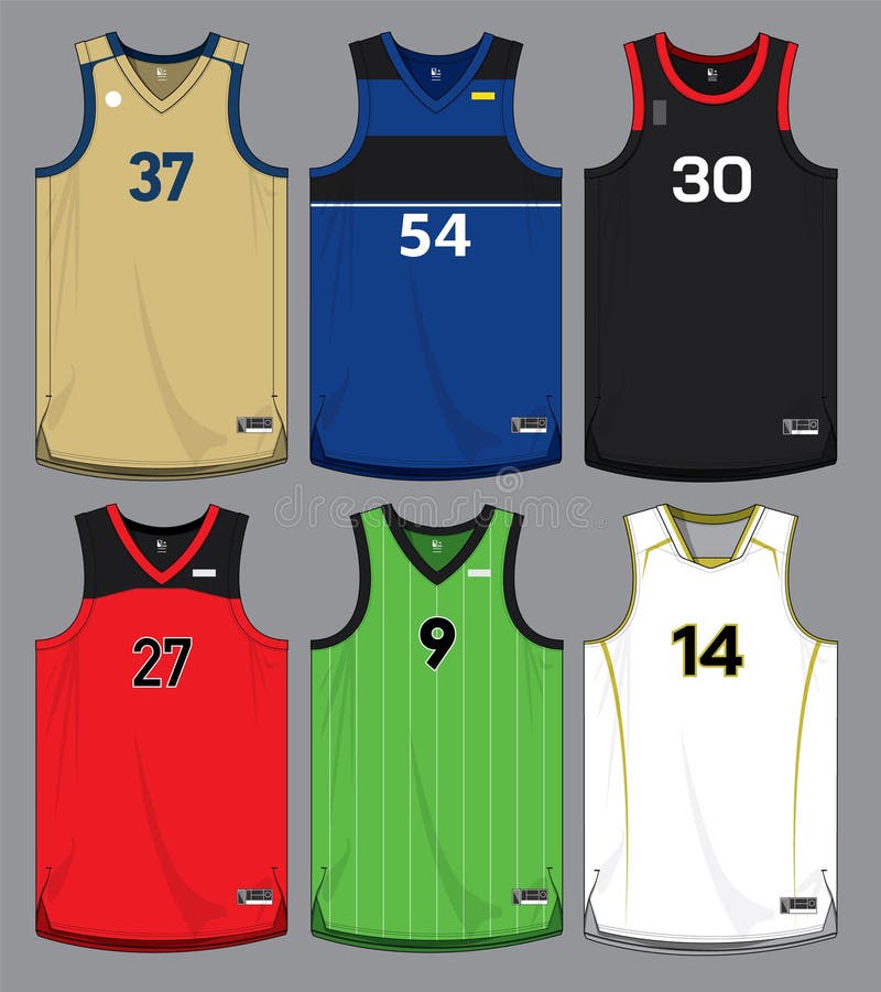 Basketball Jersey Uniform Template Mockup Isolated Stock Vector -  Illustration of apparel, graphic: 185355346