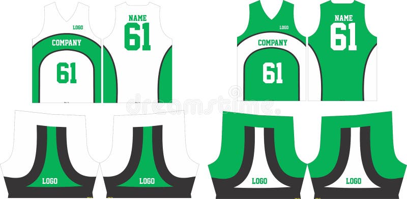 Basketball jersey uniforms pattern design templates  front and back view illustration