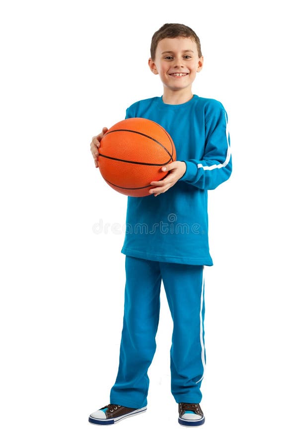 Teen Boy Holding Basket Ball Over White Stock Image Image of teenager