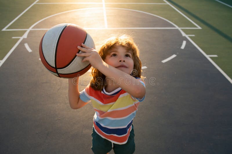 Basketball Kids Training Game. Active Kids Lifestyle. Stock Image