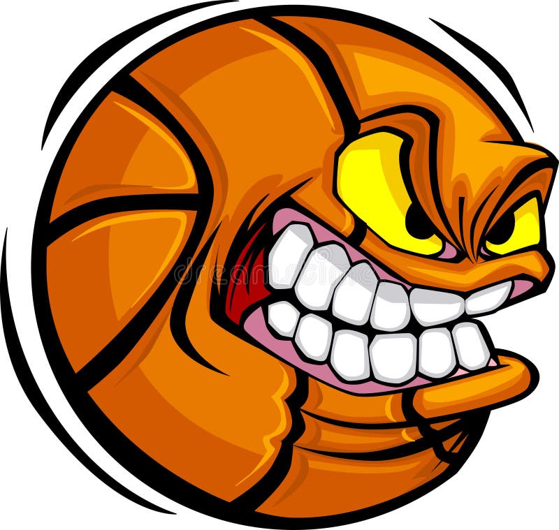 Basketball-Kugel-Gesichts-vektorbild
