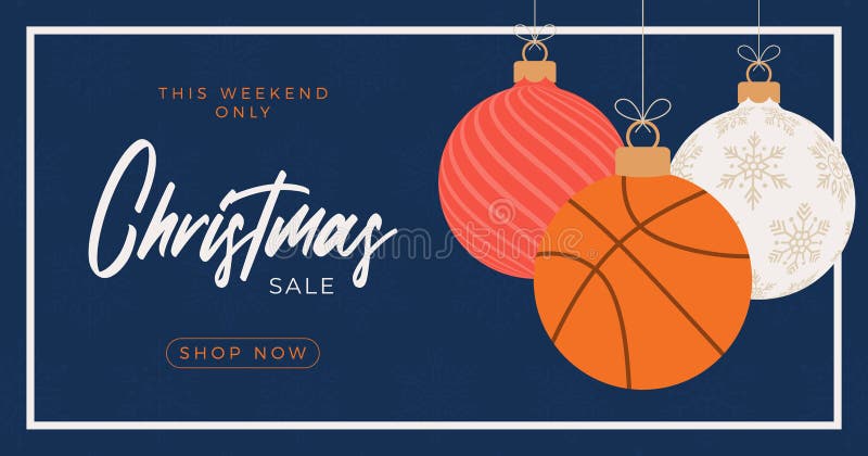 Basketball Merry Christmas and Happy New Year Luxury Sports Greeting Card. Basketball  Ball As a Christmas Ball on Background Stock Vector - Illustration of  merry, festive: 230982433