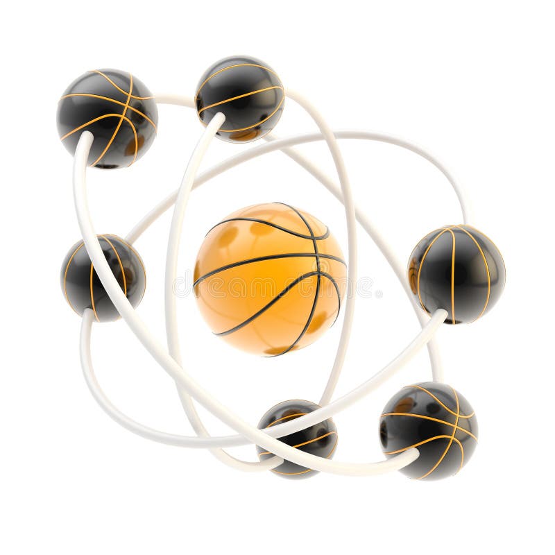 Basketball Molecule Made of Balls Stock Illustration Illustration of