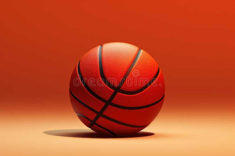 Basketball on Orange Gradient Background with Shadow Stock Illustration Illustration of design