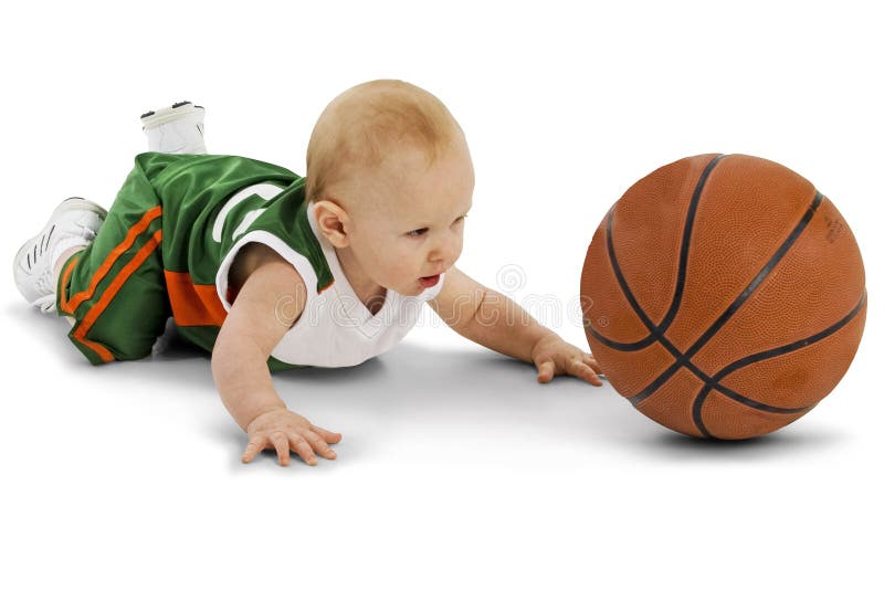 Baby with Basketball stock photo. Image of body, hold 1380134