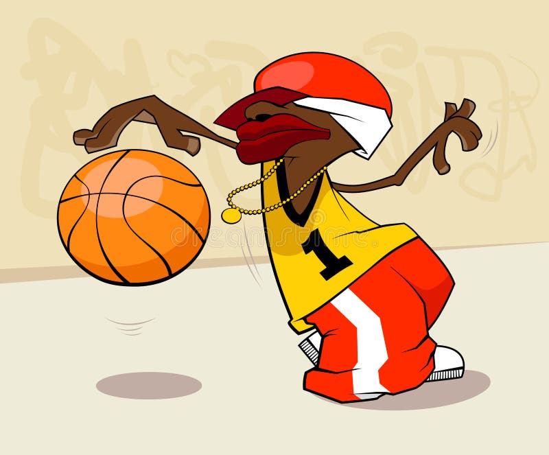 Cartoon Basketball Player stock illustration. Illustration of sport ...