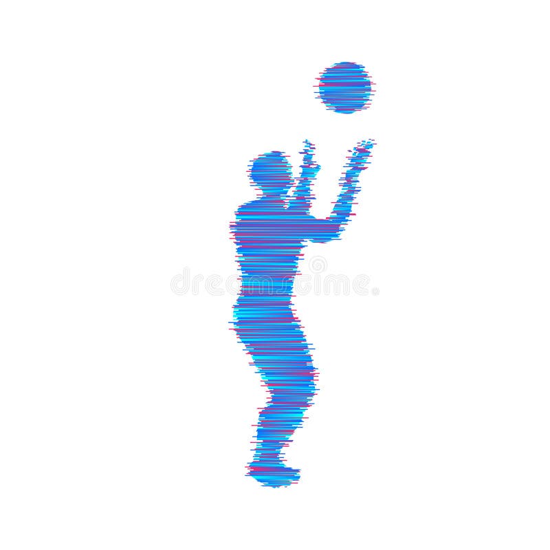 Basketball player with ball. Sport symbol. Vector illustration.