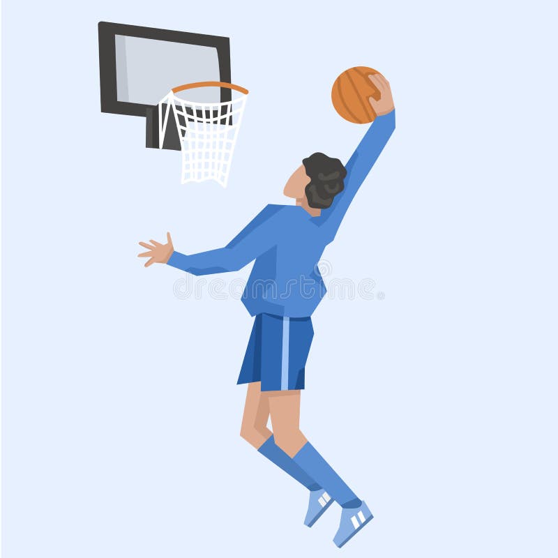 Boy basketball player throws ball in basket Vector Image