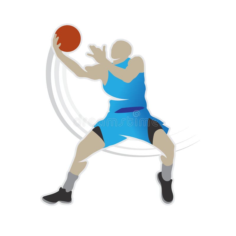 Man in basketball pose on white background Vector Image