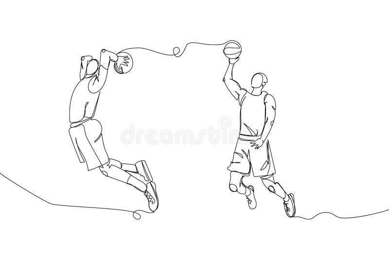 Sketch outline black and white silhouette of an athlete basketball player  in a ball game Basketball Ring throw 11980946 Vector Art at Vecteezy