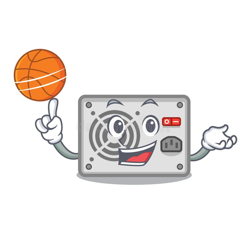 With Basketball Power Supply Isolated in the Cartoon Stock Vector
