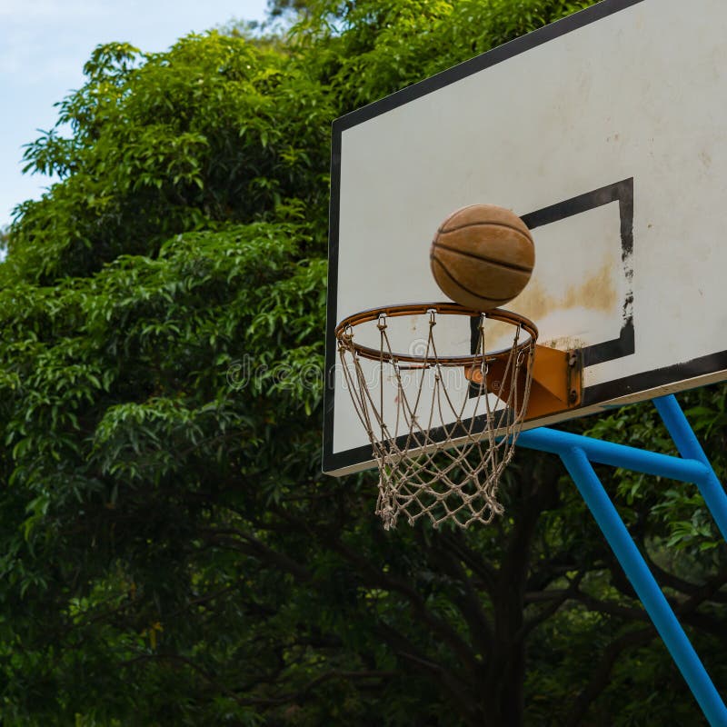 Basketball and rim stock image. Image of score, nylon, coloured 229619