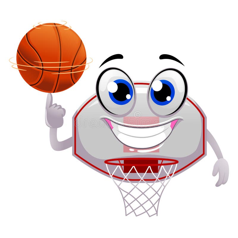 Basketball Ring Spinning the Ball on Top of Finger Stock Vector