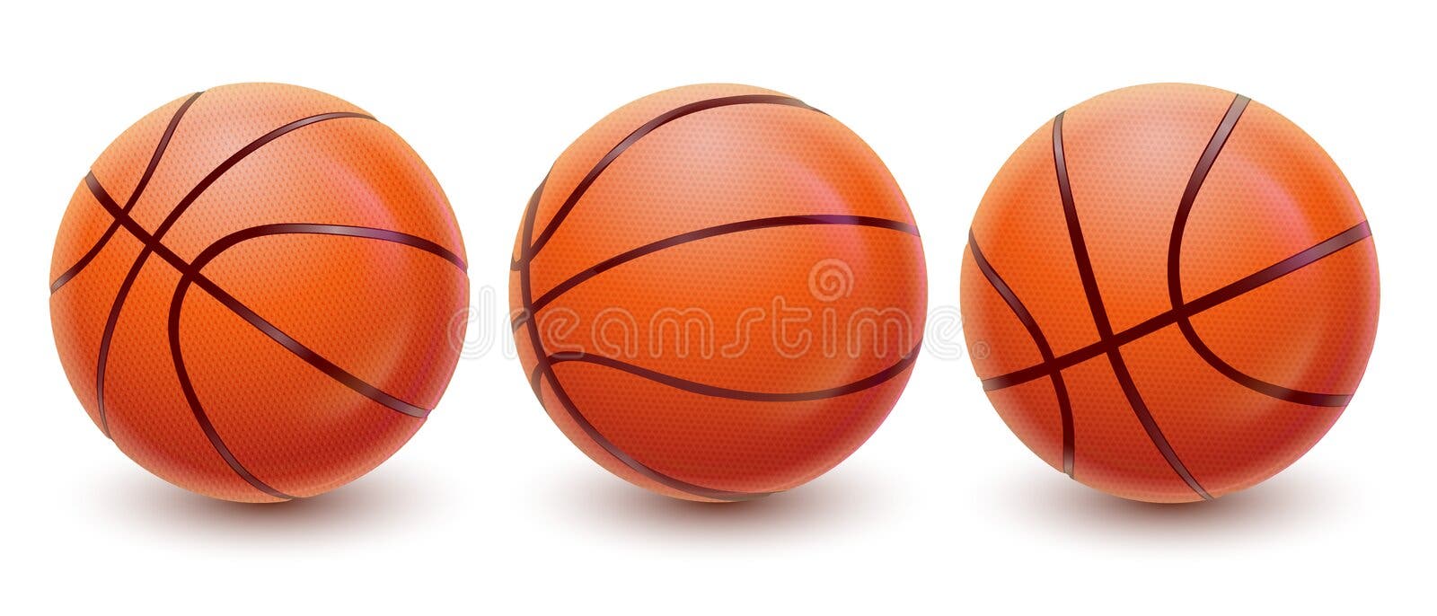 Orange Basketball Ball with Pimples and Shadow. Realistic Vector  Illustration. Isolated on White Background. Stock Vector