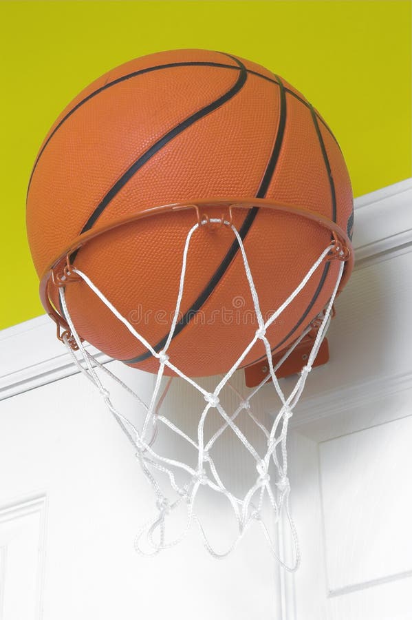 Basketball in Small Hoop stock photo. Image of door, back 2436602