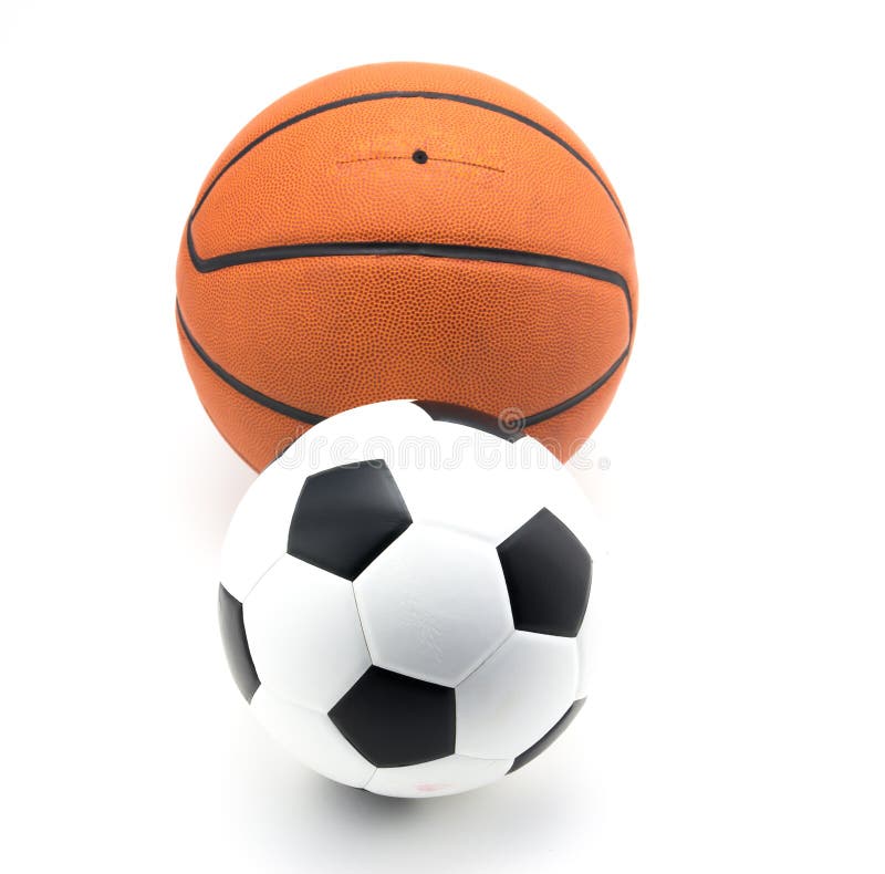 Basketball and soccer ball stock photo. Image of football 62283912