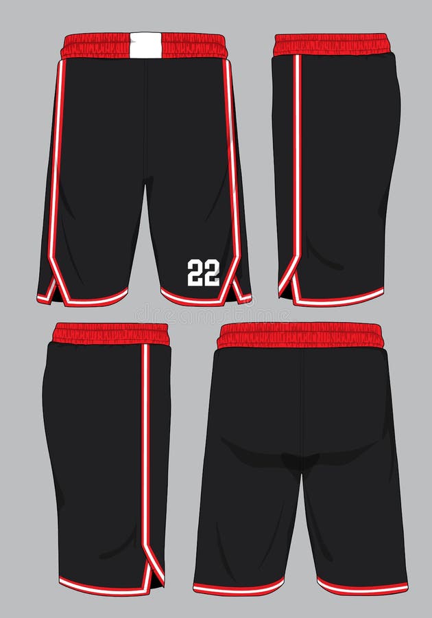 Technical jersey basketball shorts in red and white