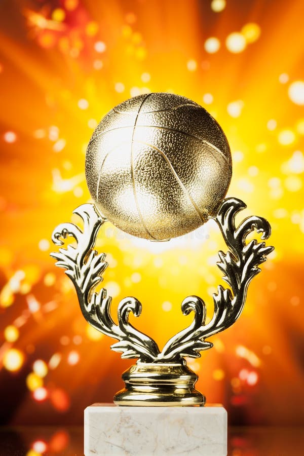 Basketball Trophy Against Shiny Background Stock Image Image of light