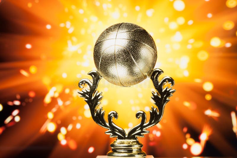 Basketball Trophy Against Shiny Background Stock Image Image of