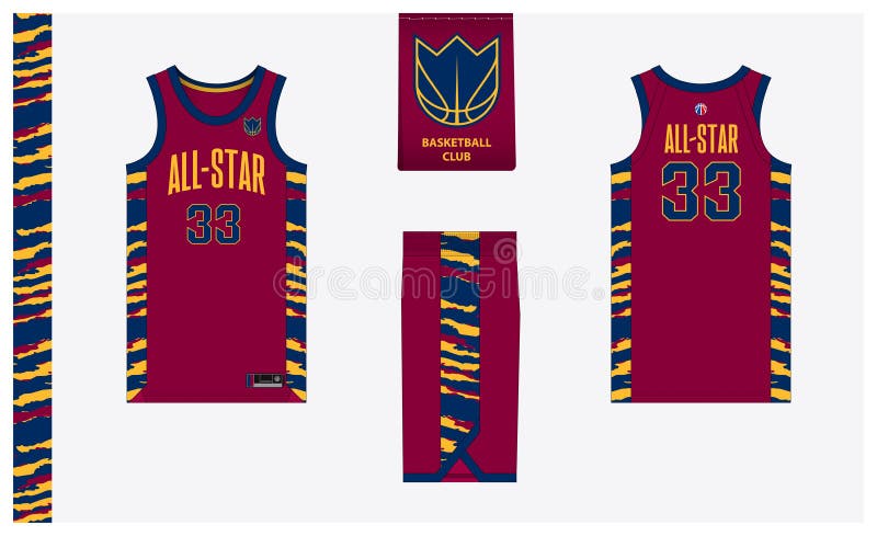 Basketball uniform mockup template design for basketball club. Basketball jersey, basketball shorts, basketball logo design.