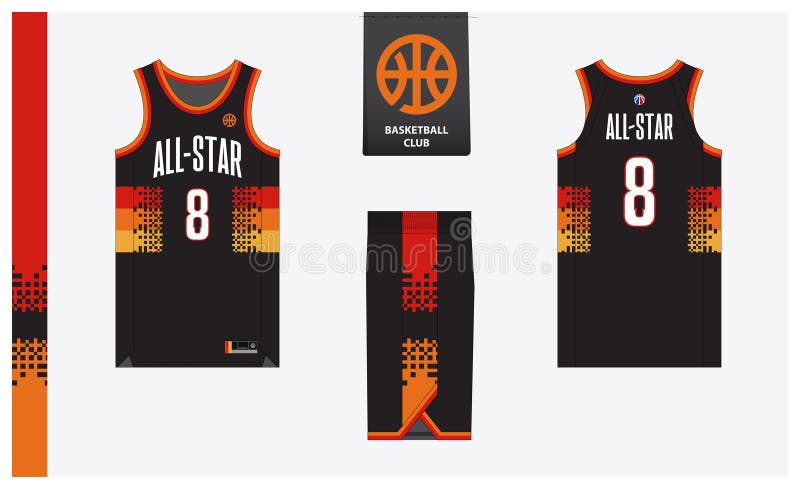 Basketball Uniform Mockup Template Design for Sport Club. Basketball ...