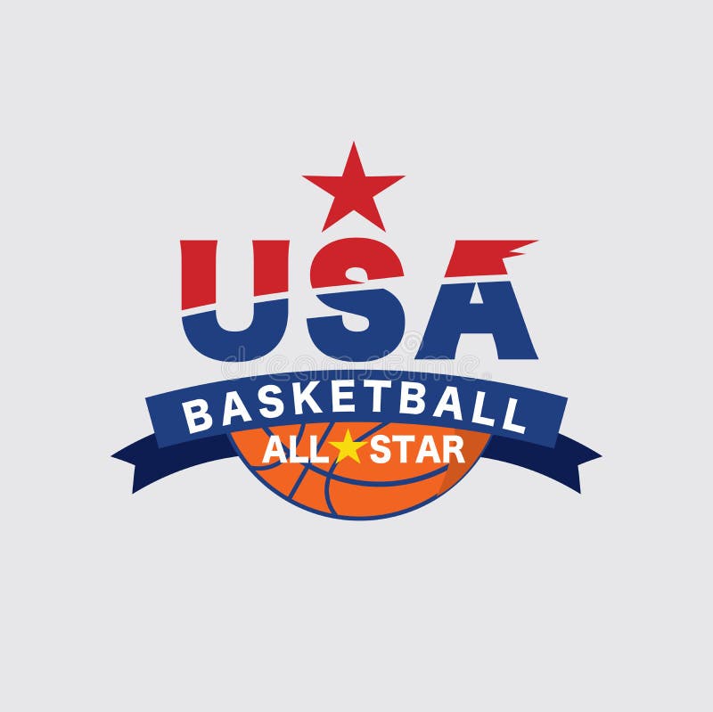 Basketball Usa Tournament Logo White Ball Sport American Game Vector Stock Vector Illustration Of Design American