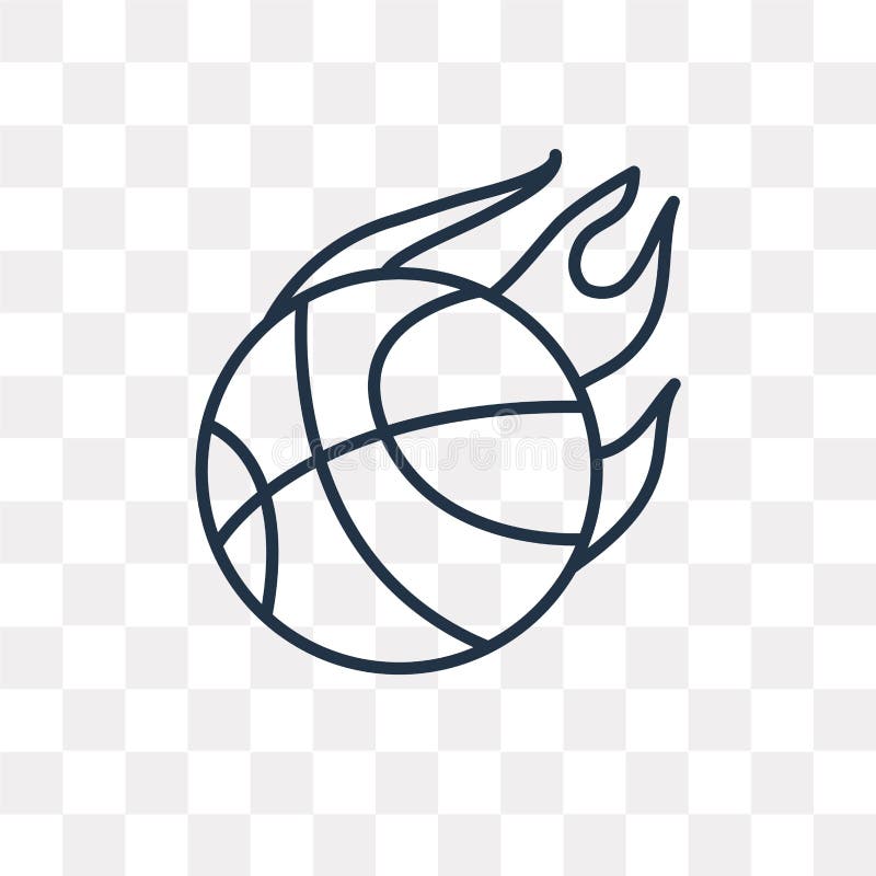 Basketball Vector Icon Isolated On Transparent Background Linear