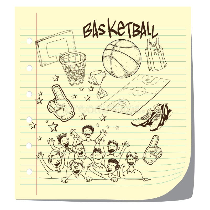 Basketball stock vector. Illustration of doodle, games 44962376