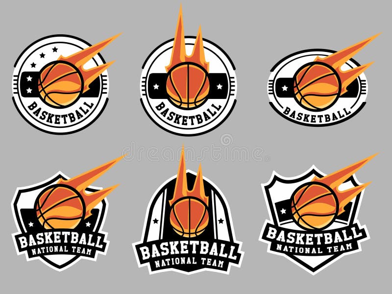 Basketball logo and badge set vector image suitable for team,competition and tournament. Basketball logo and badge set vector image suitable for team,competition and tournament