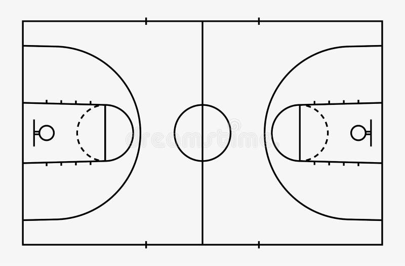 Basketballplatzaufschlag Entwurf Von Linien Auf Basketballplatz Vektor Abbildung Illustration Von Nicken Spielplatz 110279234