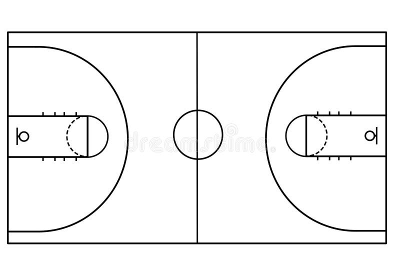 Basketdomstol på vit bakgrund royaltyfri illustrationer Basketdomstol på vit bakgrund royaltyfri illustrationer