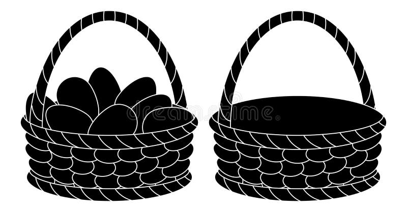 empty basket clip art black and white