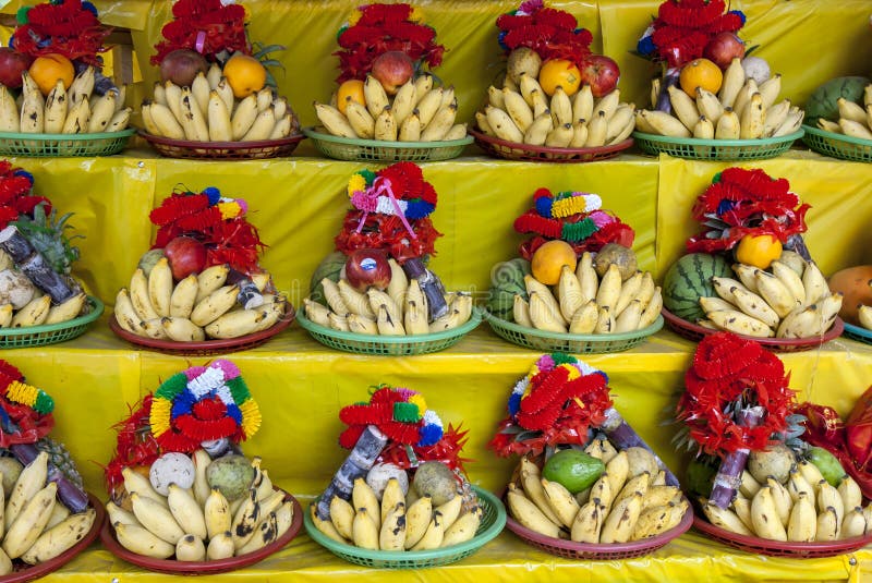 Baskets of Fruit on Display in Sri Lanka. Stock Photo Image of gifts
