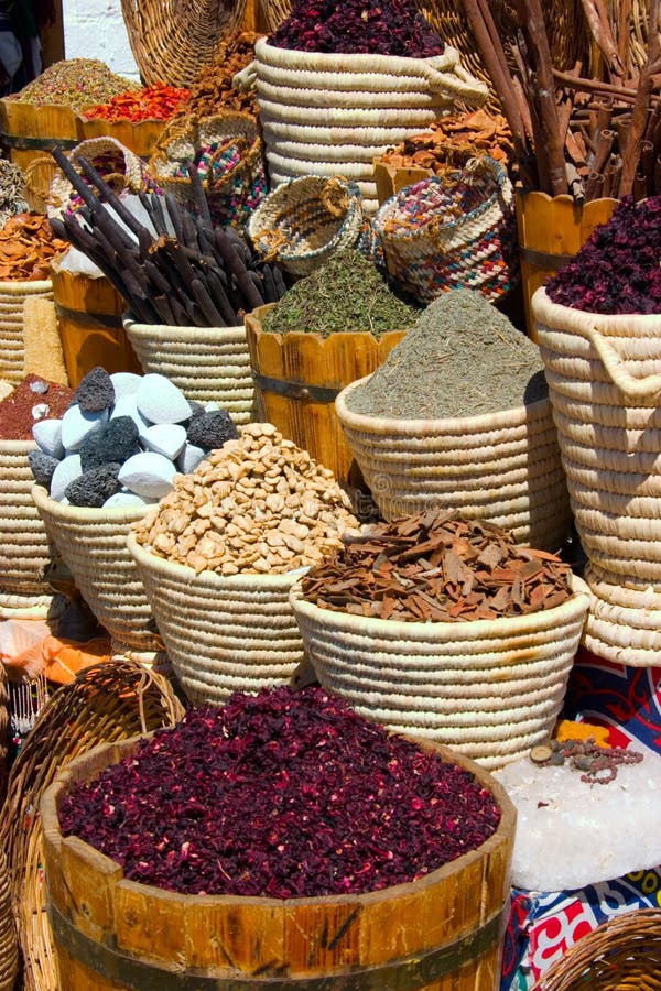Moroccan Spice Store Baskets Stock Image Image of green, cover 19210237