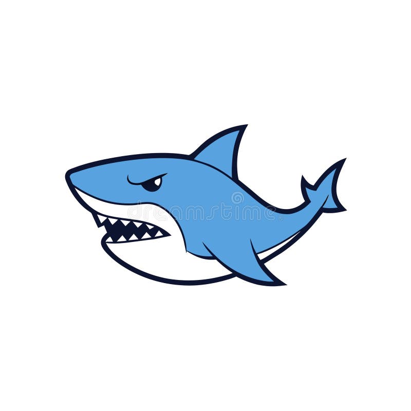 Basking Shark Angry Icon Vector Illustration Stock Vector