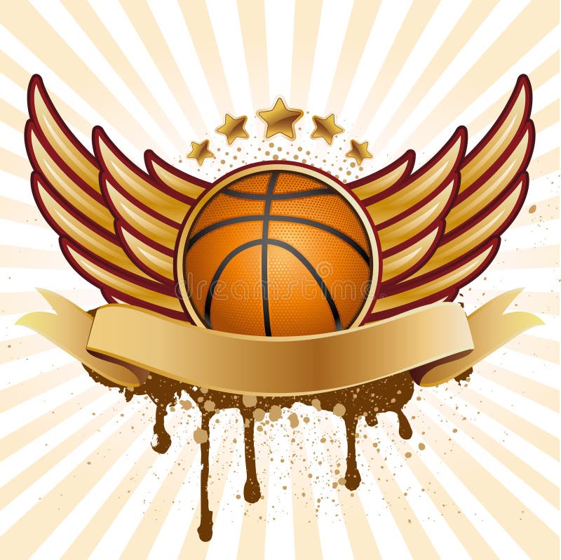 Basquetebol e asa ilustração royalty free