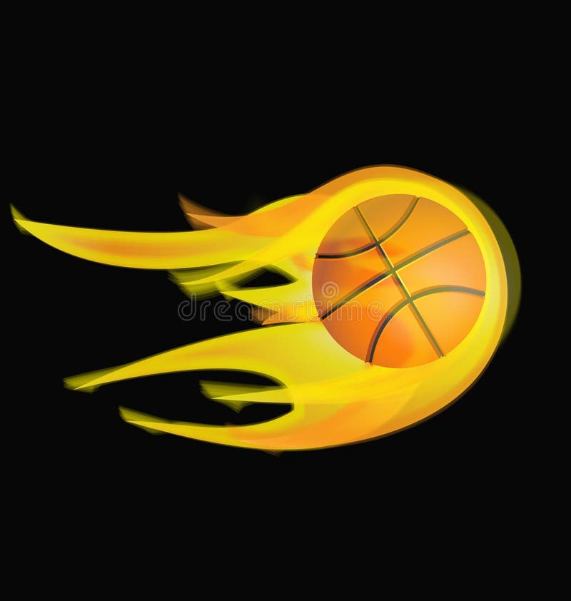 Basquetebol em chamas ilustração royalty free