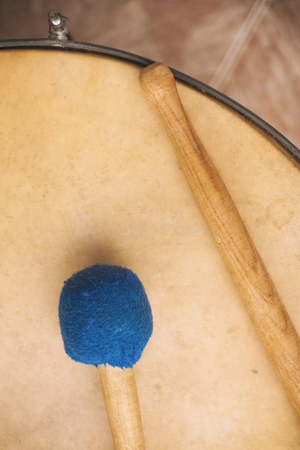 Bass Drum and Drumstick stock photo. Image of wood, musical 72890310